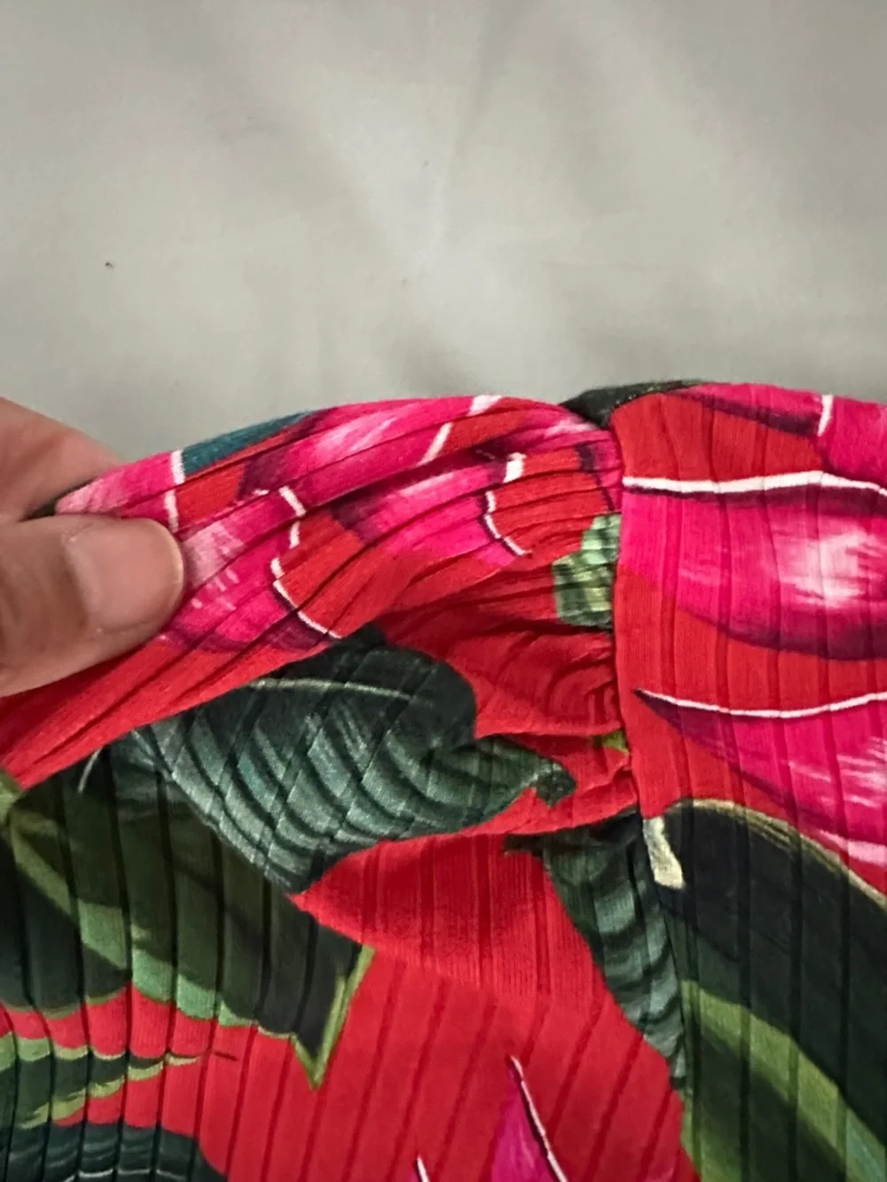 FARM Rio Red Ribbed Tropical Print Bodysuit - Picture 5 of 8